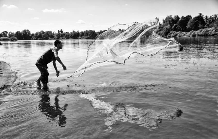 Fishing using a net