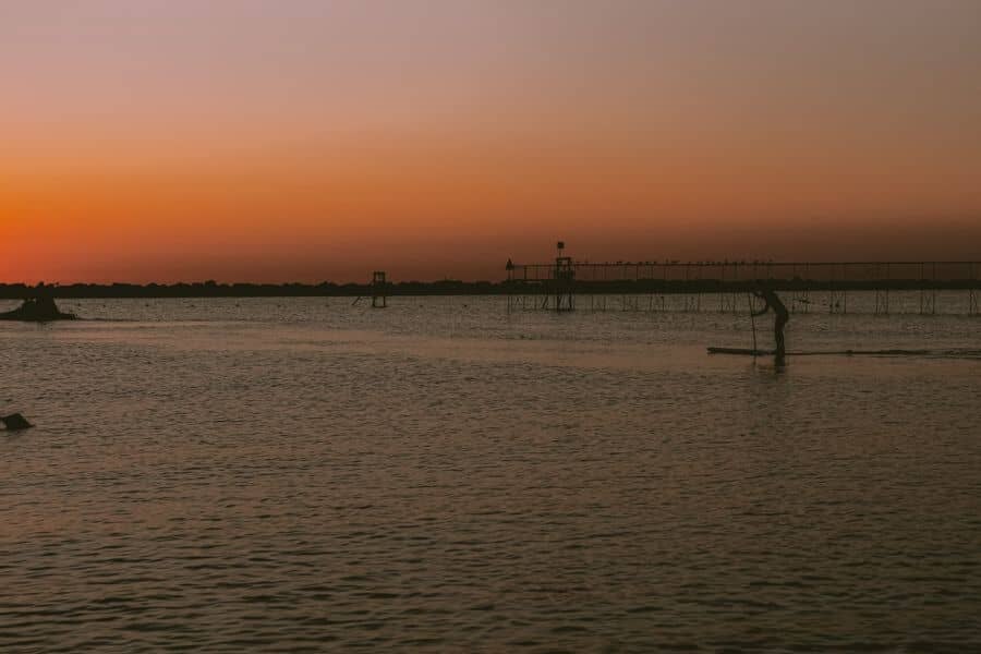 Sunset during fishing