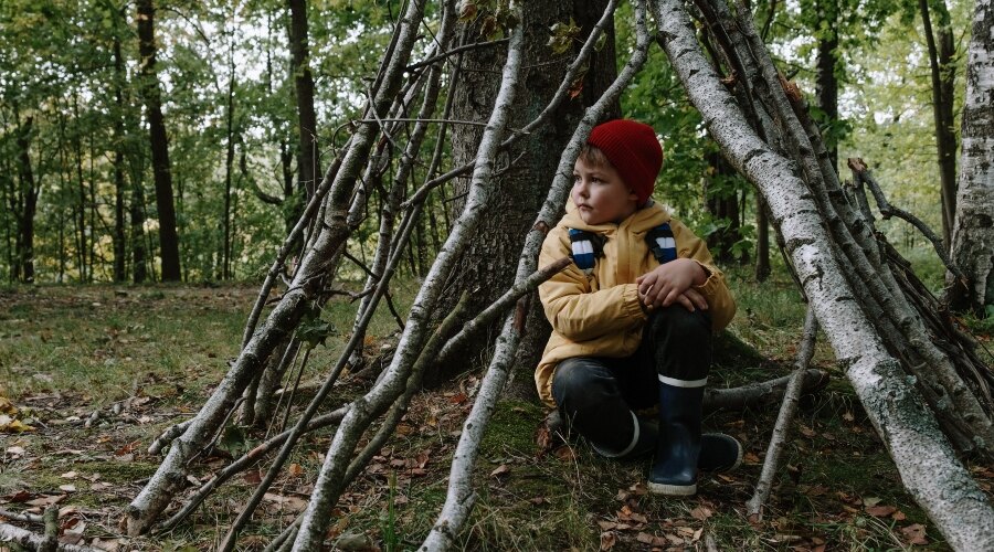 A child in the forest