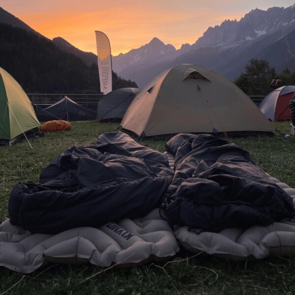 Klymit inflatable mats at the campsite. Photo: Rigad