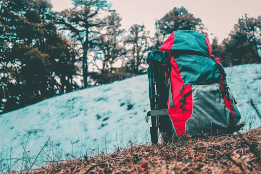 A backpack, winter