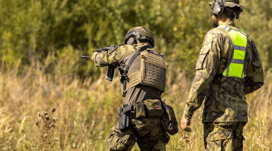 Soldier, shooting, combat belt