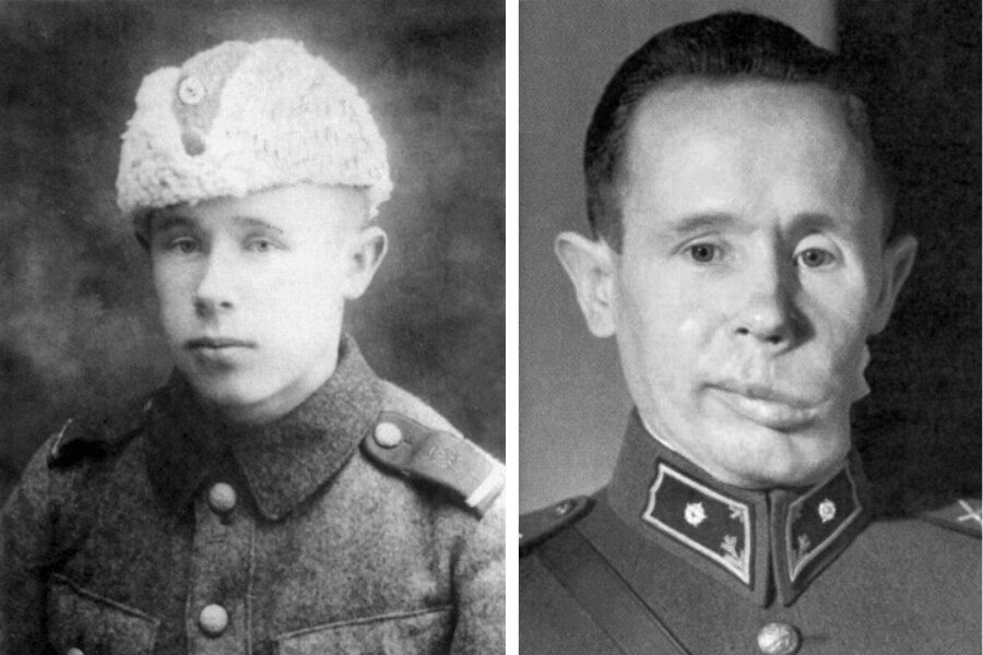 Simo Häyhä, the Finnish sniper. Source: https://commons.wikimedia.org/wiki/File:Simo_hayha_joven.jpg, https://commons.wikimedia.org/wiki/File:Simo_hayha_second_lieutenant_1940.png