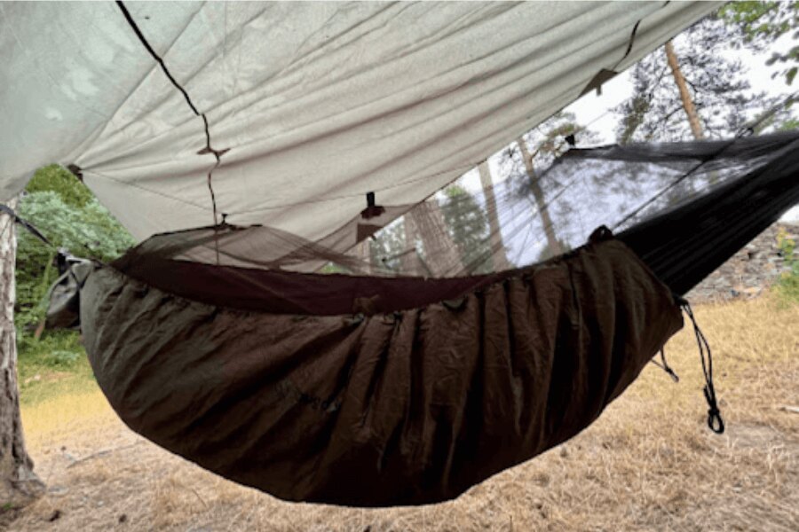 Hammock, underquilt, tarp