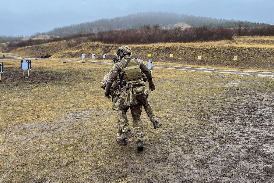 The Agilite BuddyStrap rescue harness during movement