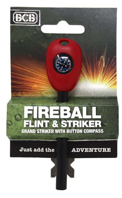 BCB® Flint & Striker with Compass - red