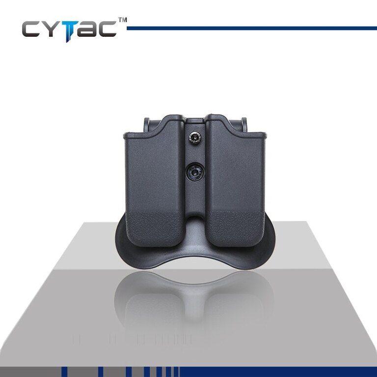 Cytac® double holster for Glock pistol magazines - black