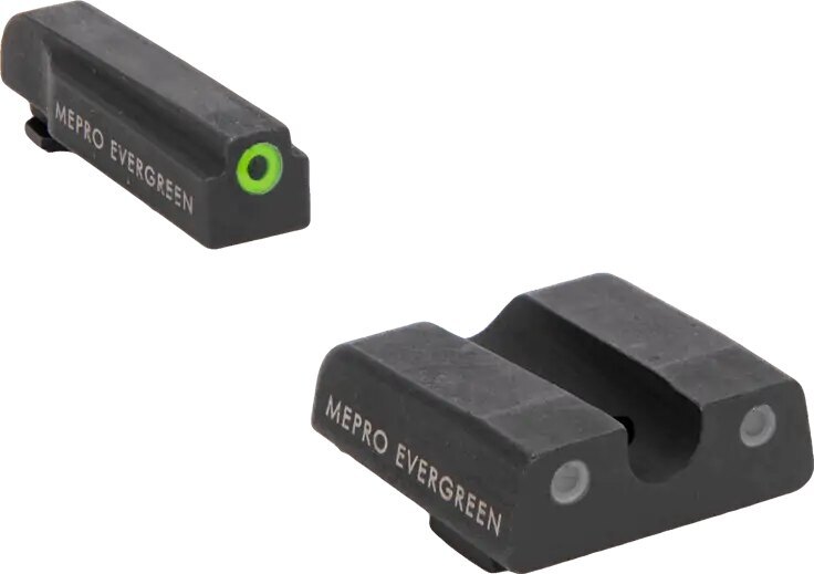 Meprolight® Evergreen™ sights for Glock / green front sight, green rear sight