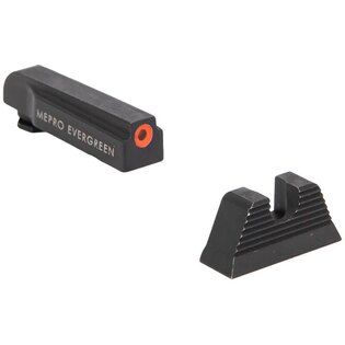 Meprolight® Evergreen™ sights for Glock / orange front sight, clear rear sight