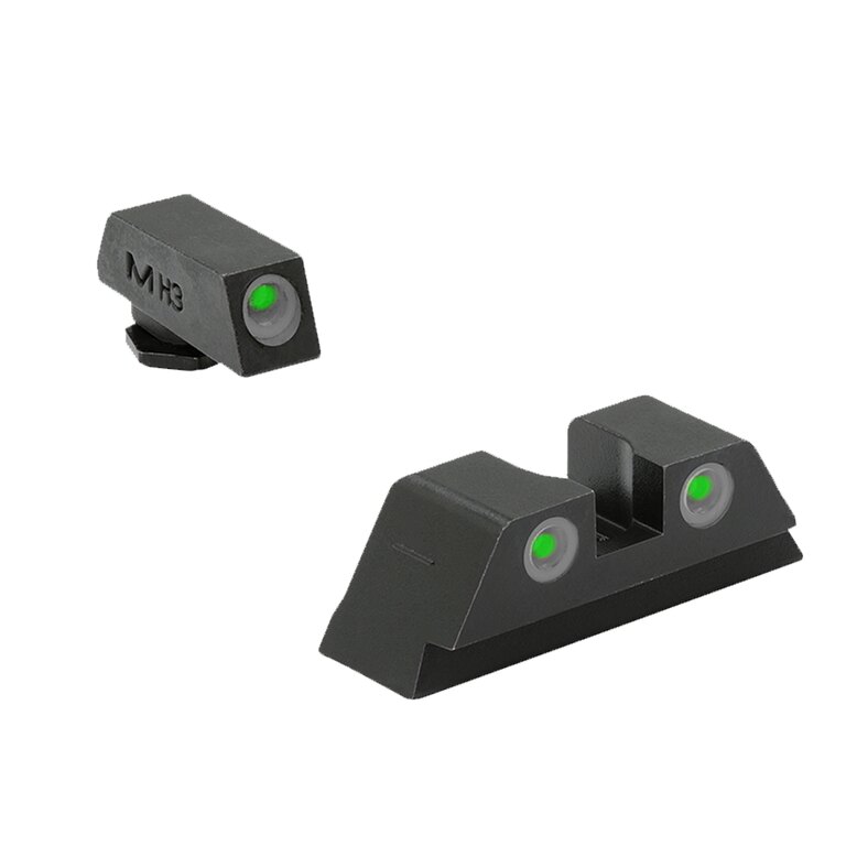 Meprolight® Tru-Dot® Fixed Pistol Set tritium sights / green front sight, green rear sight