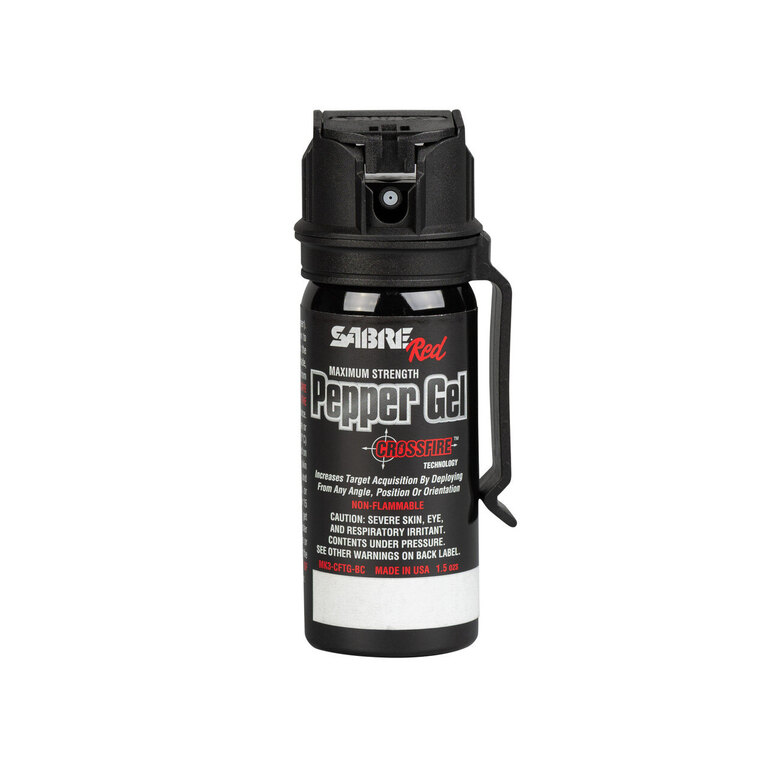 Sabre Red® Crossfire Flip-Top Defense Spray with clip, gel